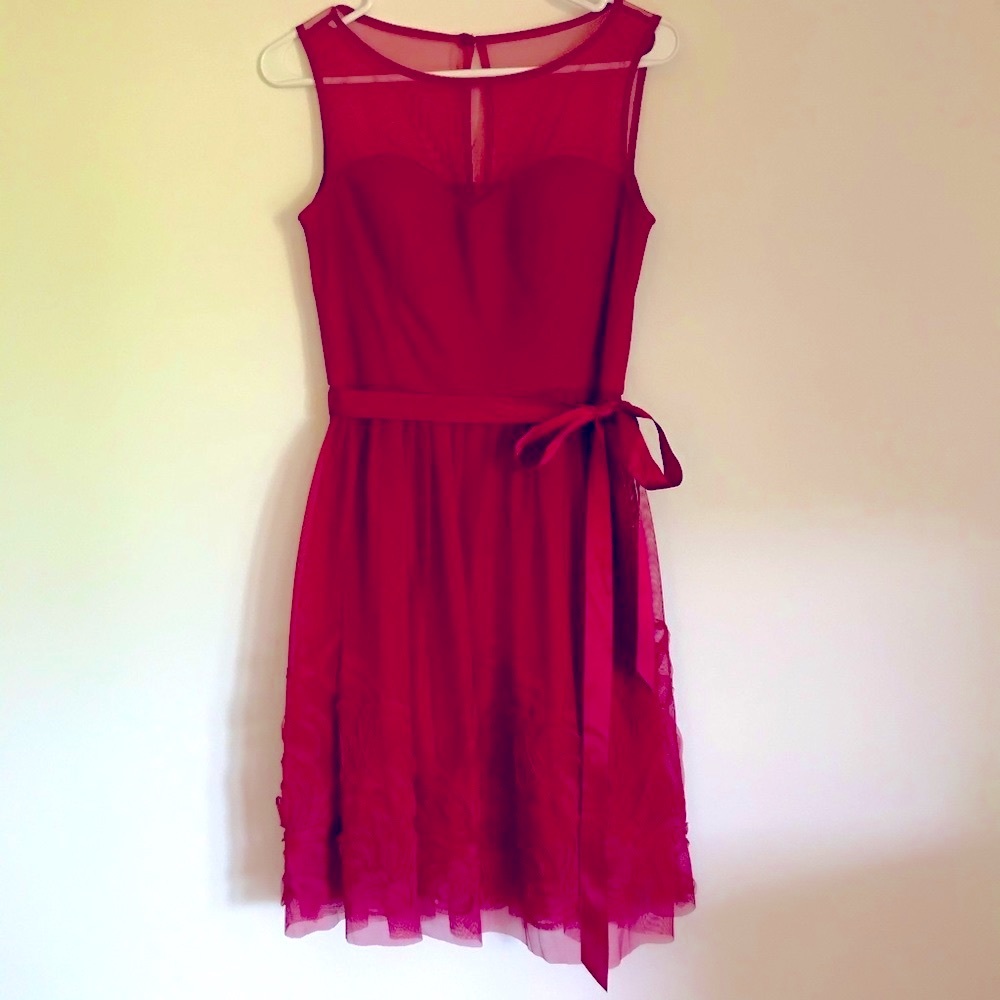 David’s Bridal Studio Illusion Short A-Line Dress